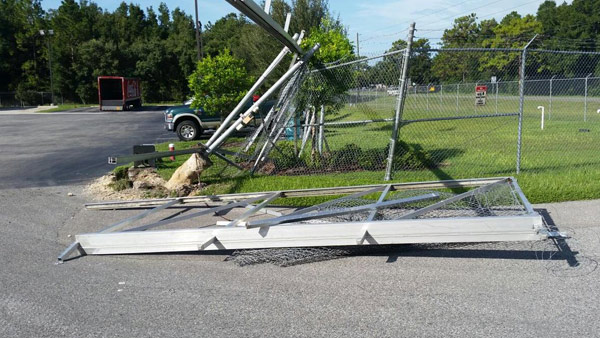 Damage at the Pasco Coca Cola plant. Photo credit: Pasco County Sheriff's Office